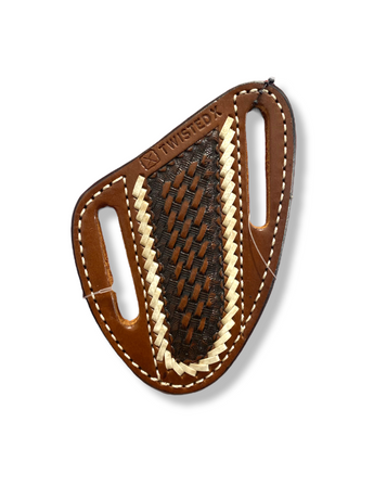 Twisted X Knife Sheath Basketweave with Cream Stitching Twisted X Knife Sheath Basketweave with Cream Stitching