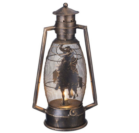 JT International Roping Riding Cowboy Cutout Lantern