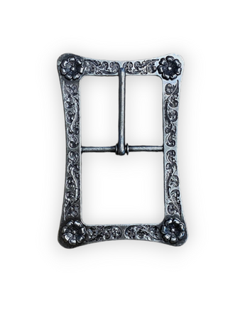 Trigg Leather Large Square Floral Buckle