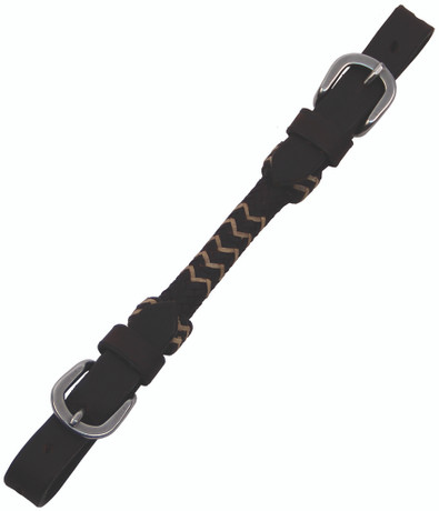 Buffalo Leather Dark Oil Rawhide Curb Strap