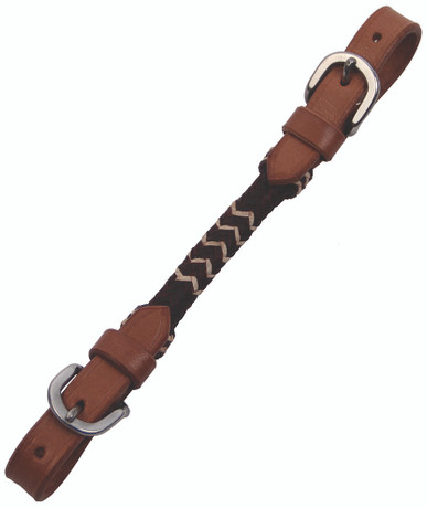 Buffalo Leather Light Oil Curb Strap with Dark Rawhide