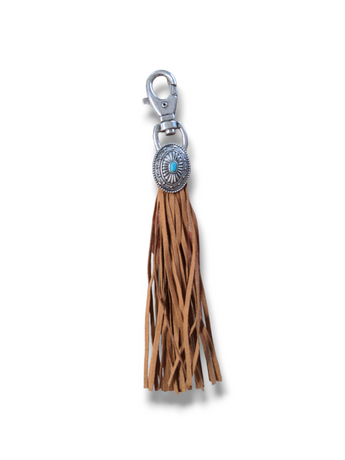 Austin Accents Leather with Turquoise Concho Keychain Austin Accents Leather with Turquoise Concho Keychain