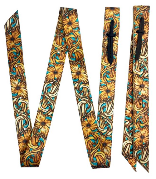 Showman Premium Filigree Floral Nylon Tie Strap and Off Billet Set 177849