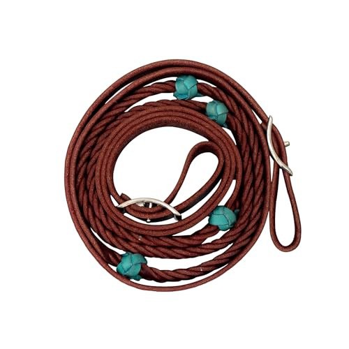 Partrade Braided Leather Barrel Reins - Thumbnail 3