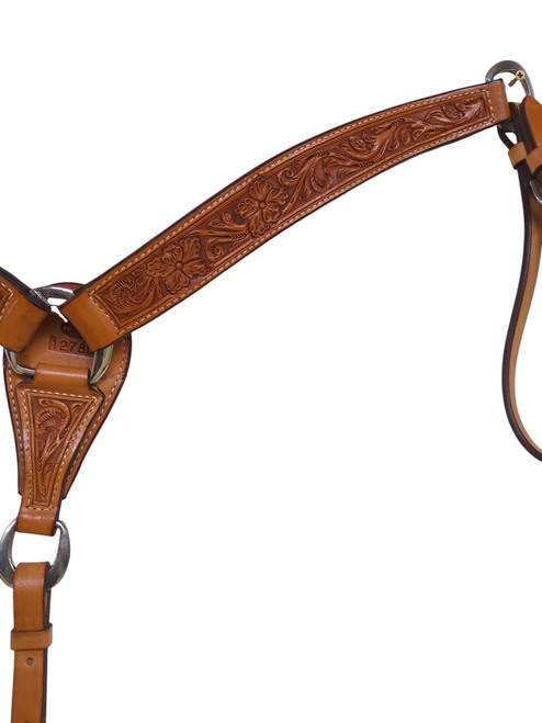 Collier De Poitrine Western Billy Cook - Cuir Marron Avec étoile Et Goujons - Vintage
