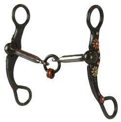 Horse BIT Fancy SHORT Tiges avec Points - 3 pièces Bouche Rouleaux