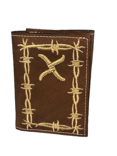 Twisted X Distressed Brown Barbed Wire Trifold Wallet XRC-14T (XRC