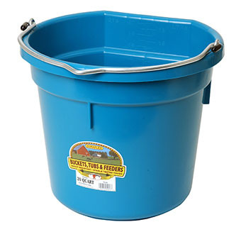 Little Giant Flat Back Plastic Bucket Teal 20 Quart