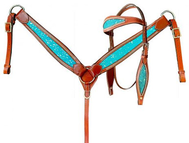 Teal Serape Headstall and Breast Collar Set