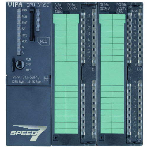OBSOLETE | VIPA 313-5BF13 - CPU313SC, SPEED7, 128KB, 24DI, 16DO, 4AI, 2AO, 1AI Pt100, PtP Interface, Configurable in TIA Portal