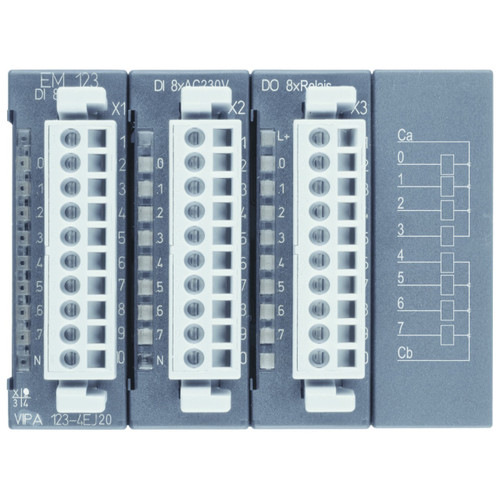 123-4EJ20 - EM123 Expansion Module, 16DI 60-230VAC/VDC, 8 Relay Out 230VAC/30VDC