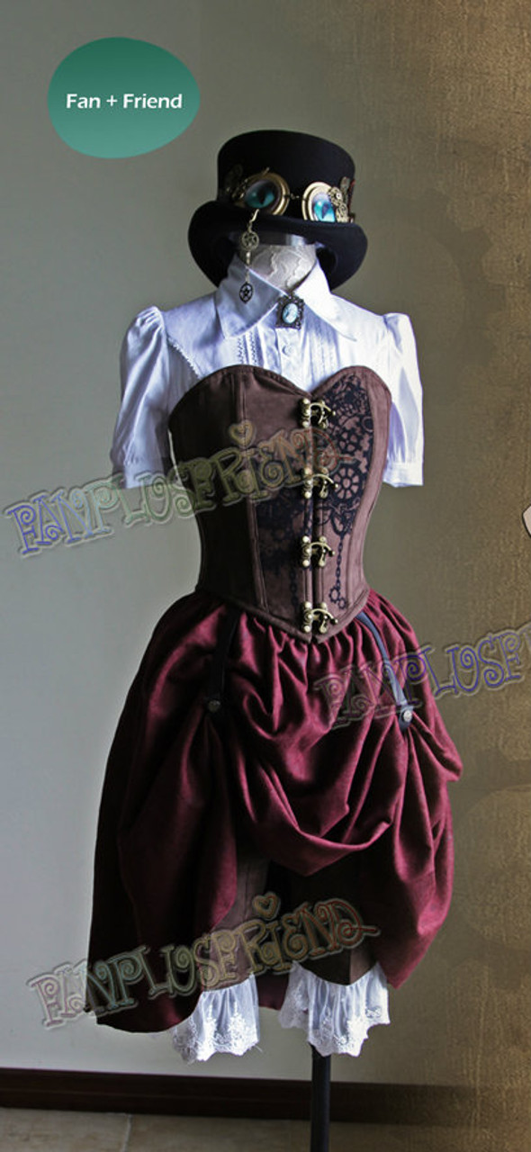  Steampunk Victorian Cosplay Costume Set Included