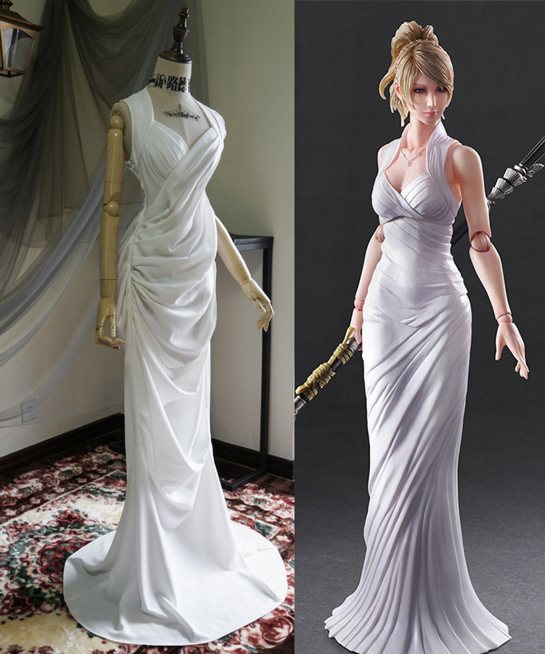 Final Fantasy Xv Game Cosplay Lunafreya Nox Fleuret White Maxi