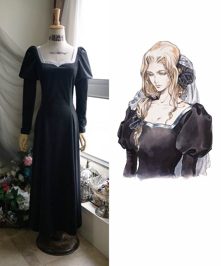 Castlevania Tv Series Cosplay Lisa Black Dress Gown Costume