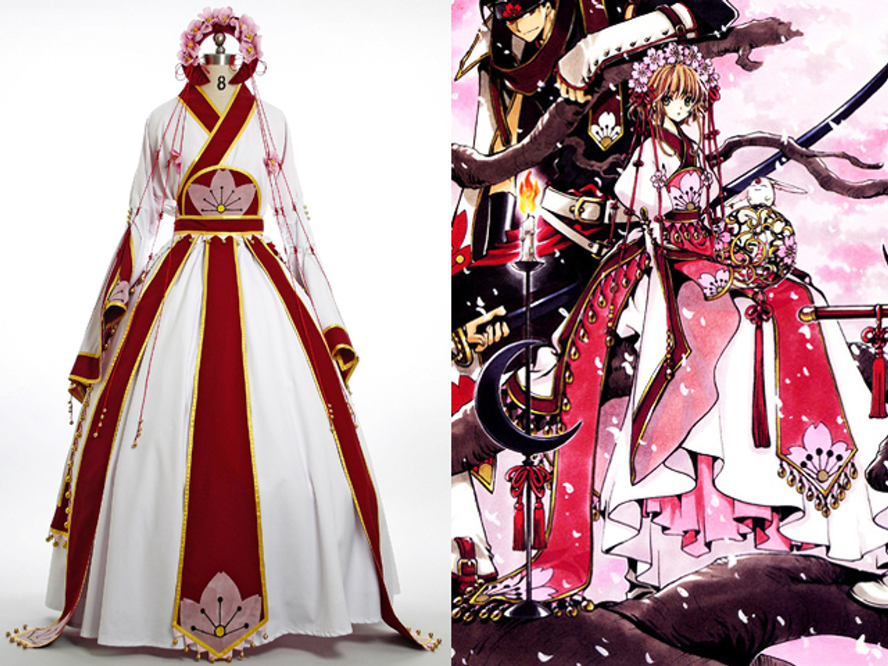 Tsubasa Chronicle Cosplay Sakura Costume Kimono Gown Set Tsubasa Chronicle Cosplay Sakura Costume Kimono Gown Set