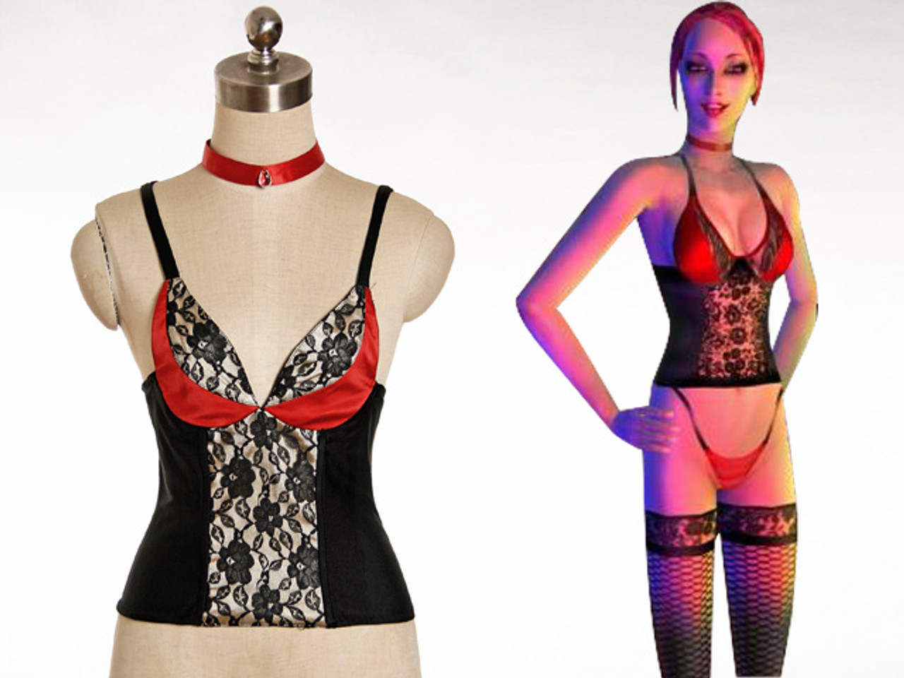 Vampire The Masquerade Bloodlines Cosplay Violet Velour Corset Top