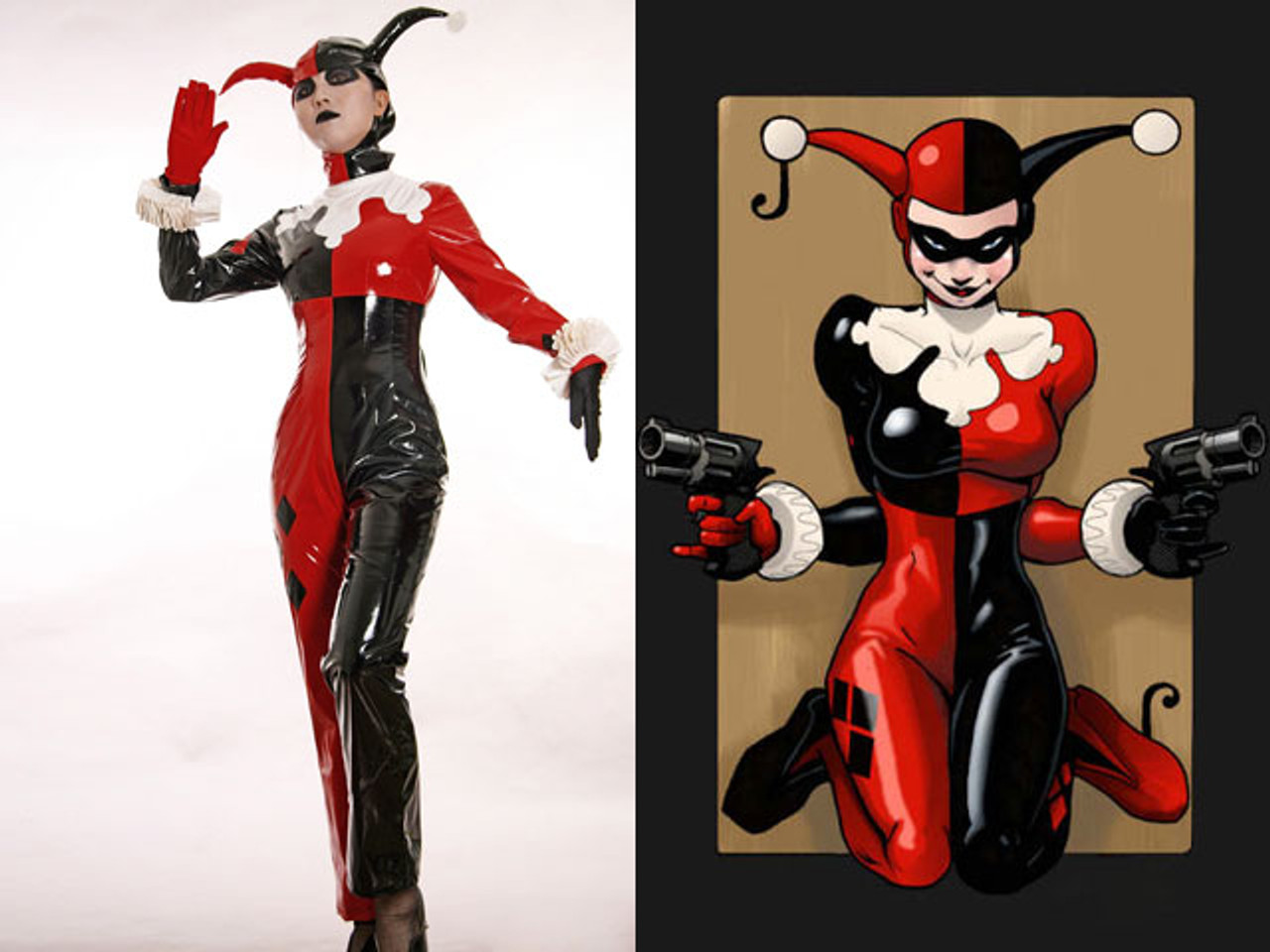 Batman Cosplay Harley Quinn Jester Pvc Costume Set Gotham Girls Dc Comics