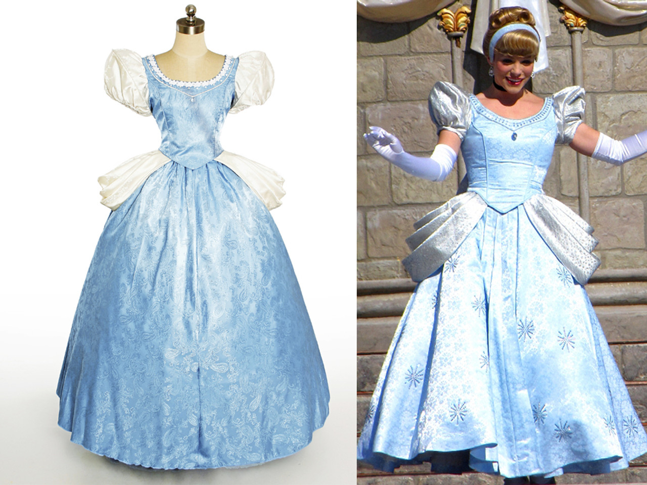 Cinderella Disney Park Brocade Dress Cosplay Costume