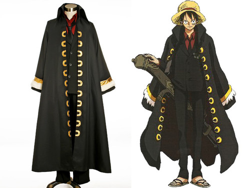 One Piece Movie 10 Strong World Cosplay,MONKEY·D·LUFFY Costume Trench Coat