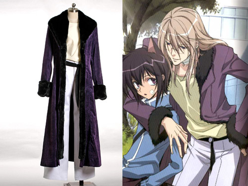 Loveless (Kouga Yun) Cosplay, Soubi Costume, Purple Goth Fur Coat