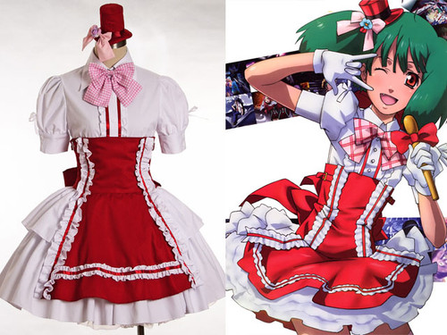 The Super Dimension Fortress Macross Cosplay Ranka Lee Maid Outfit