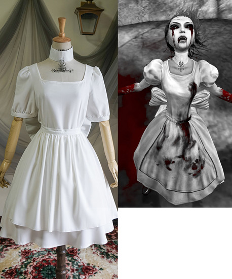  Cos2be Alice Madness Returns And Anime Maid Dress Cosplay  Classic Lolita Fancy Apron Costume : Clothing, Shoes & Jewelry