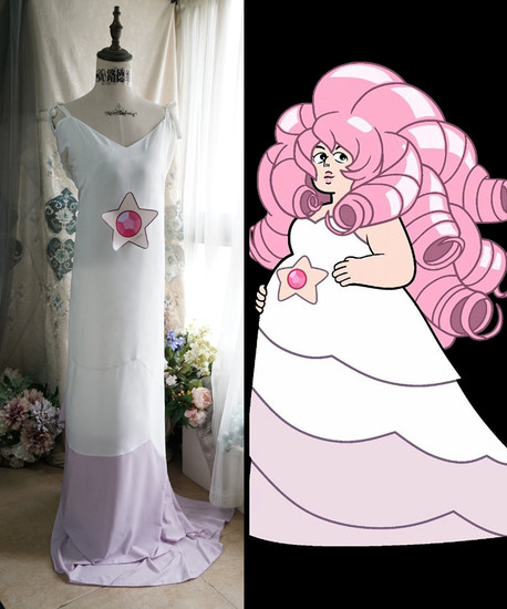 Steven Universe Cosplay, Rose Quartz Maxi Dress Costume