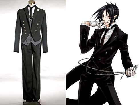 Anime Black Butler Ciel Phantomhive Black Suit Outfit Cosplay Costume  eBay