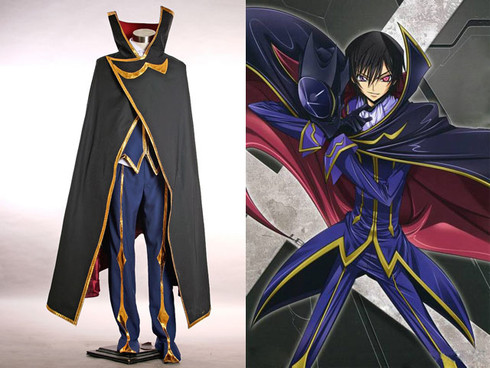 Code Geass R2 Cosplay Lelouch Zero Fine Trench Suit Costume