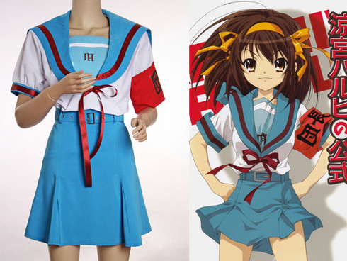 Details about The melancholy of Haruhi Suzumiya Cosplay School Uniform Blue Dress Costume Details about The melancholy of Haruhi Suzumiya Cosplay School Uniform Blue Dress Costume