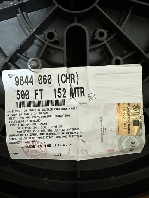 Belden 9844, 24 AWG 4P Stranded Overall Foil/TC Braid Low-Cap RS-485, 100 FEET