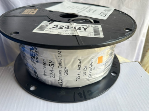 West Penn 224 18/2 Speaker Cable CMR Gray 700FT