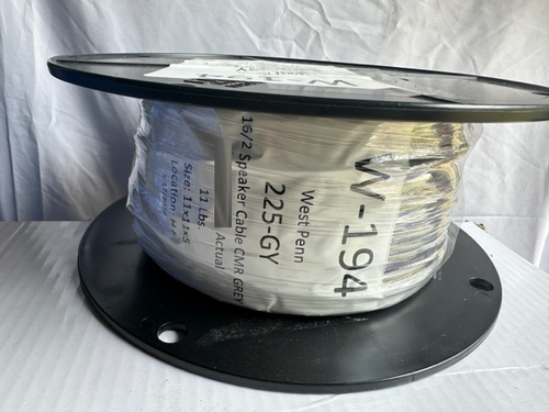 West Penn 225 16/2 Speaker Cable CMR Gray 400FT