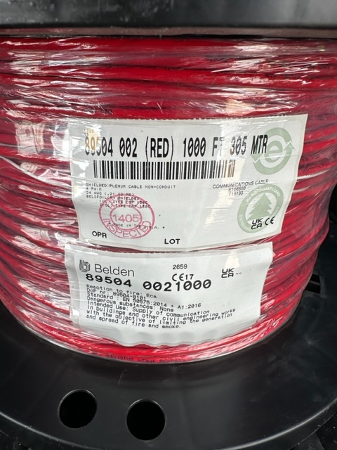 Belden 89504 Cable 4 Pairs Shielded 24 AWG Wire 24/8 FEP High Temp 1000 Feet