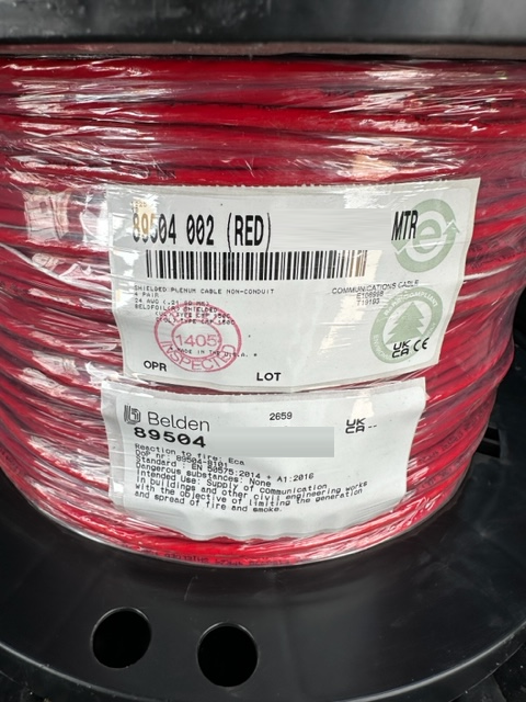 Belden 89504 Cable 4 Pairs Shielded 24 AWG Wire 24/8 FEP High Temp 250 Feet