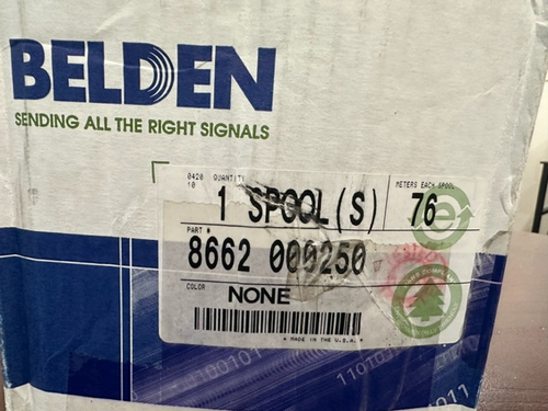 Belden 8662 000250 Tubular Tinned Copper Braid – 6.6 AWG Shielding -250 FEET