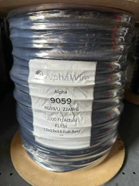 Alpha Wire 9059 RG59 22AWG Coax 75 Ohm 1000FT