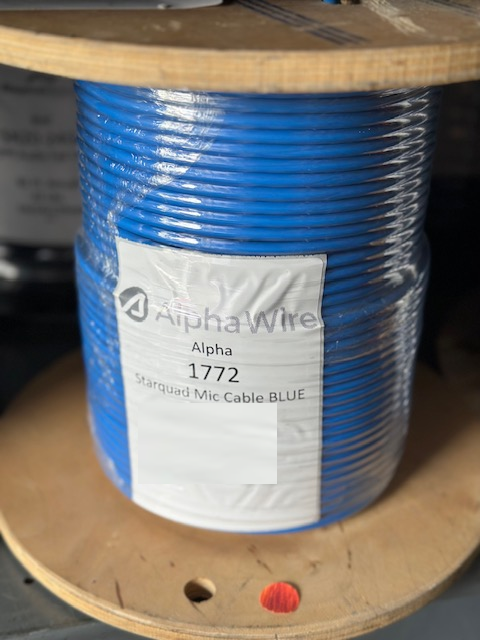 Alpha Wire 1772 25AWG 4C Braid Shielded Blue 30FT