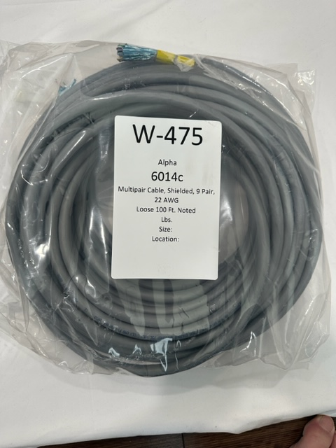 Alpha Wire 6014C 9 Pair 22AWG Foil Shielded PP/PVC CMG 100FT