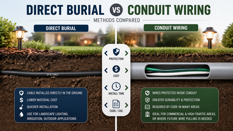 Direct Burial vs Conduit Wiring Methods Compared