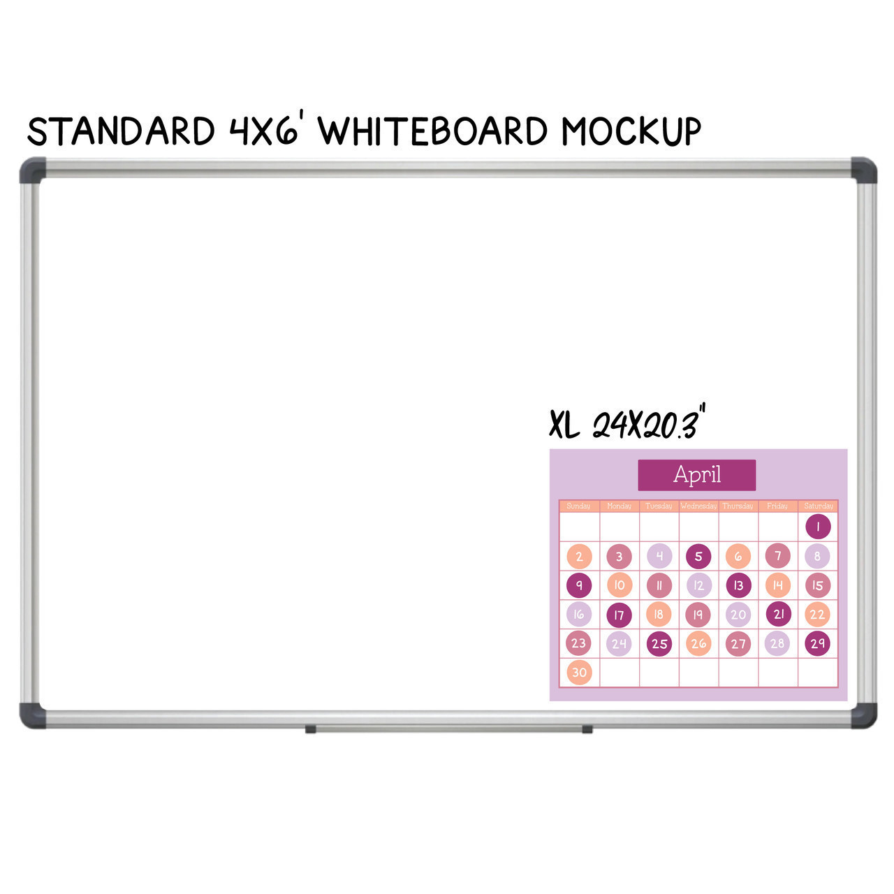 Blue and Green Whiteboard Cling Calendar Set