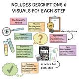 Pastel Scientific Method clings with a description and a picture for each step