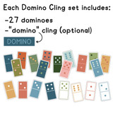 Happy Camper domino set: 27 domino clings and an optional Domino header
