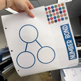 Varsity Stripes number bond whiteboard clings up close, showing the reusable static cling