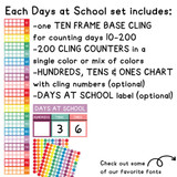 What's in the Rainbow Days at School set: ten frame base, 200 counters, place value chart, and header