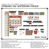 Earth Tones Math Talk Whiteboard Bundle (full whiteboard) on a 4x6 whiteboard mockup