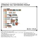 Earth Tones Math Talk Whiteboard Bundle (half whiteboard) on a 4x6 whiteboard mockup