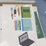 Happy Camper You Will Need school supply whiteboard clings stored on a Binder Ready sheet in a three-ring binder