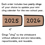 Two Earth Tones year clings, 4 inches wide, for the mini flair pen calendar