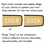 Two Modern Terrazzo year clings, 4 inches wide, for the mini flair pen calendar